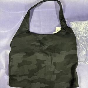 Crz Yoga Halter Crop Sports Bra Camo Black New Size XSmall VV